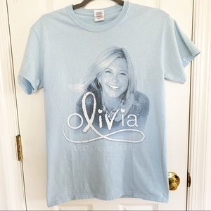 Olivia Newton John Light Blue Graphic Tour Tee